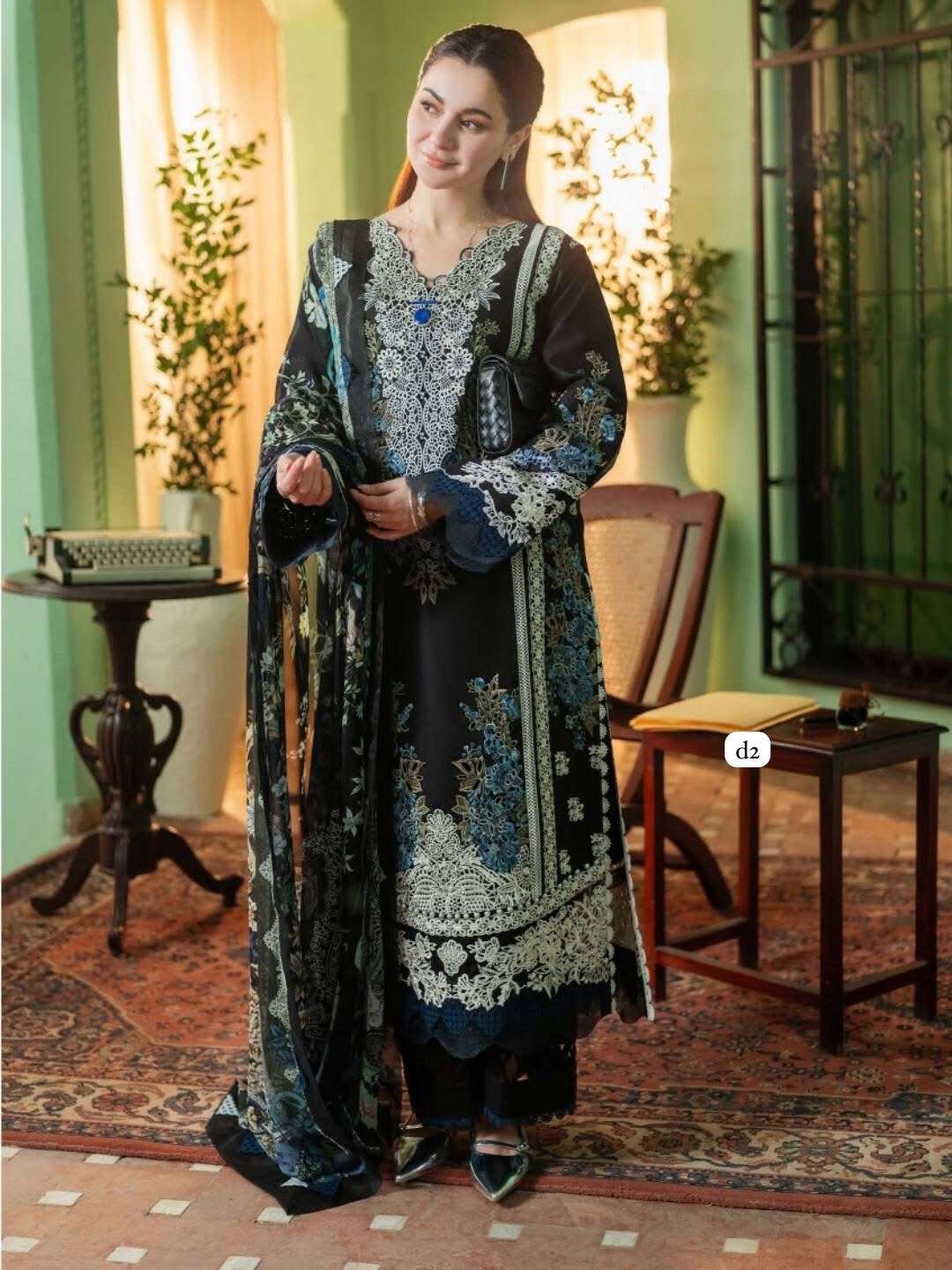 OMBRE X HANIA AMIR LUXURY LAWN COLLECTION 2025 MODEL AND OPEN PIC BY JADE